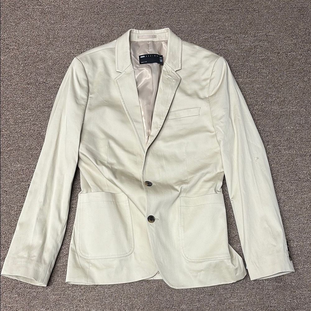 PRICED TO SELL NOW: ASOS DESIGN Wedding Skinny Blazer Jacket in Stone - 38S